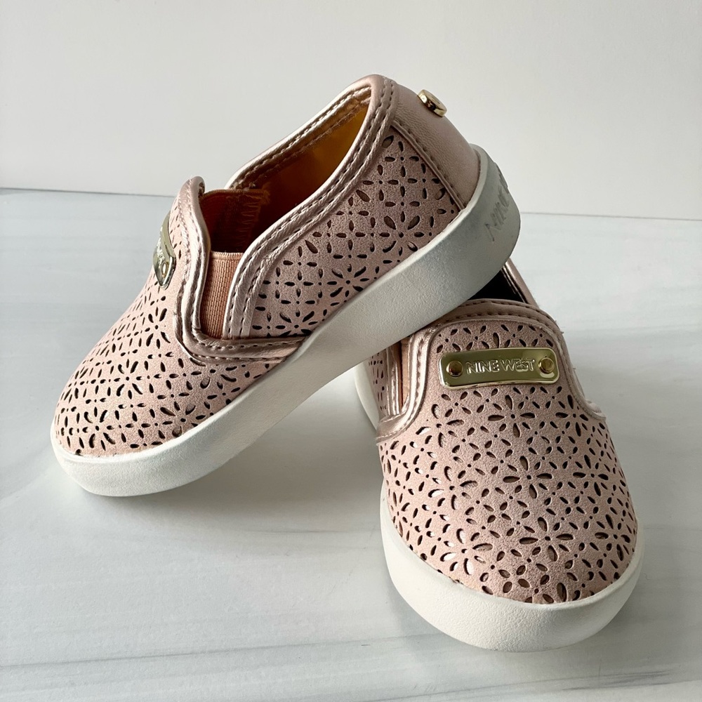 SOLD!!! Nine West Pink and Gold Slip on Sneakers NWOT